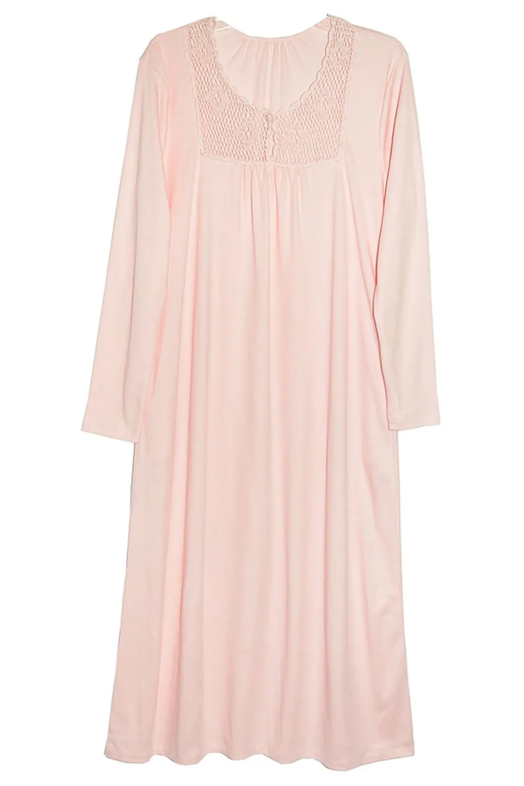 La Cera™ Long Sleeve Crochet Sleep Dress