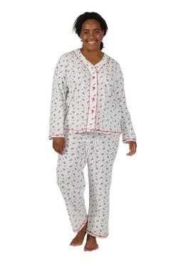 La Cera™ Long Sleeve Mistletoe Plus Size Pj Set