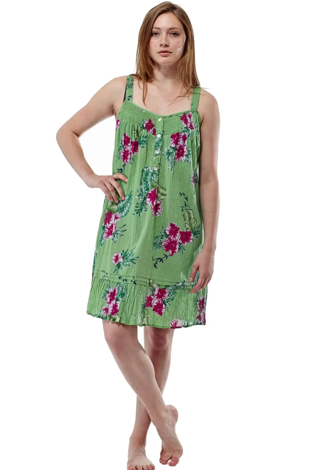 La Cera™ Mint Floral Chemise