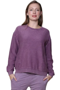 La Cera™ Ottoman Rib Knit Long Sleeve Top