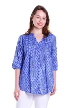 La Cera™ Paisley Pleated Tunic
