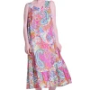 La Cera™ Paisley Print Scoop Neck Gown With Pockets