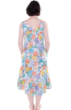 La Cera™ Paisley Print Scoop Neck Gown With Pockets