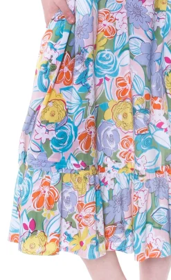 La Cera™ Paisley Print Scoop Neck Gown With Pockets