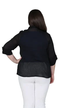 La Cera™ Plus Size Cotton Gauze Camp Shirt