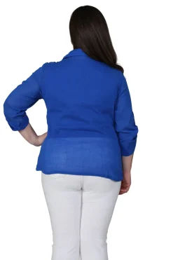 La Cera™ Plus Size Cotton Gauze Camp Shirt