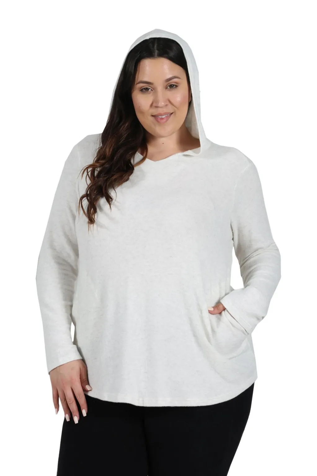 La Cera™ Plus Size Cozy Hooded Tee