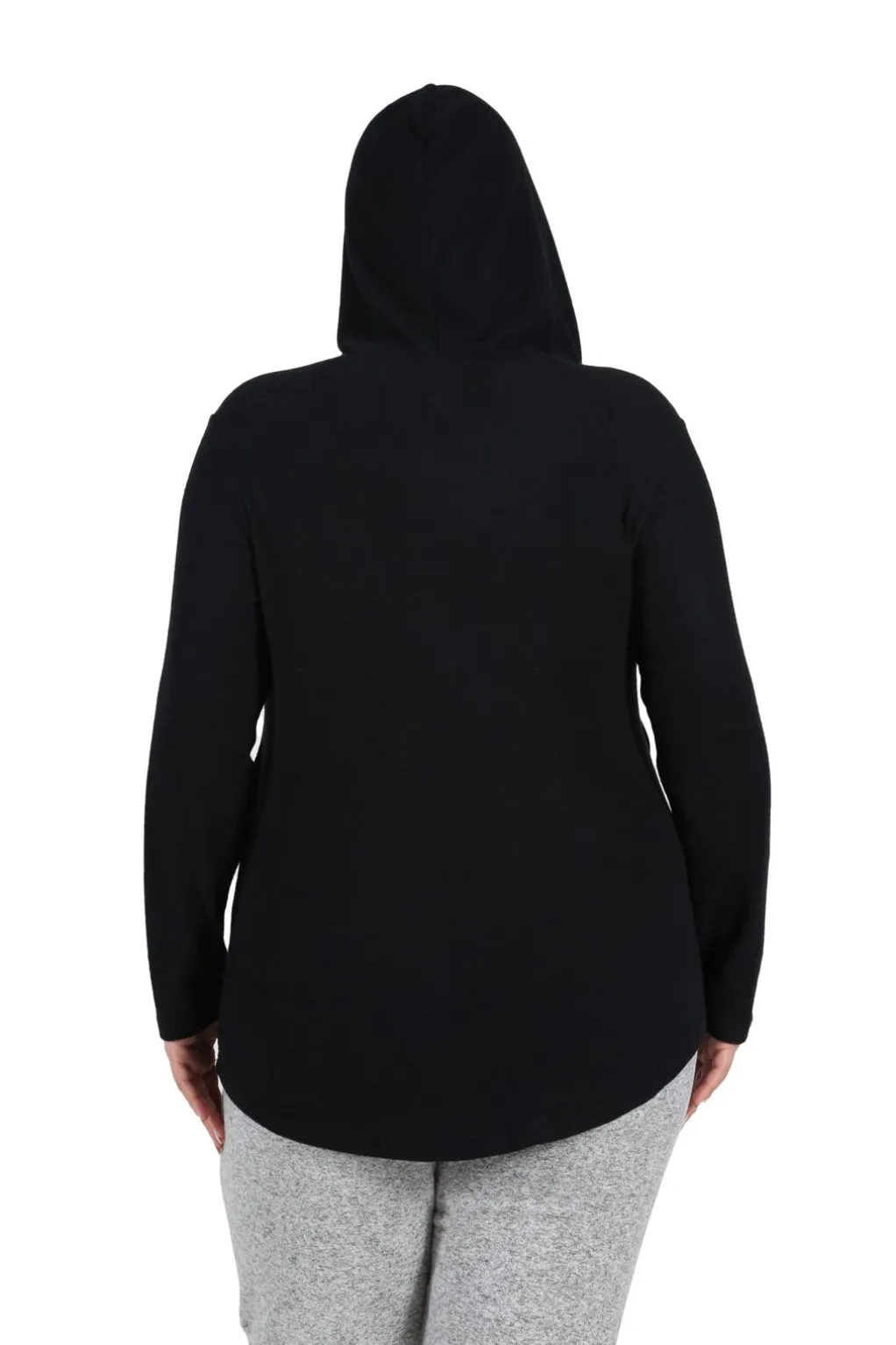 La Cera™ Plus Size Cozy Hooded Tee