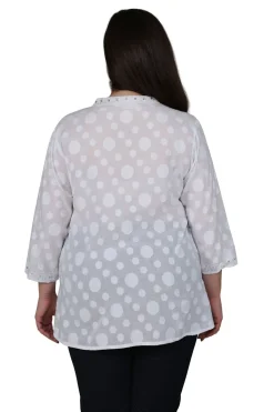 La Cera™ Plus Size Floral Embroidered Tunic Top