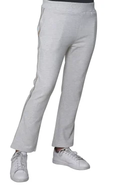 La Cera™ Plus Size French Terry Pant With Lurex Tuxedo Stripe Trim