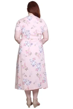 La Cera™ Plus Size La Cera Button Front Short Sleeve Dress