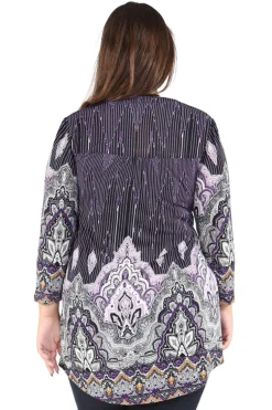 La Cera™ Plus Size La Cera Empire Paisley Print Tunic