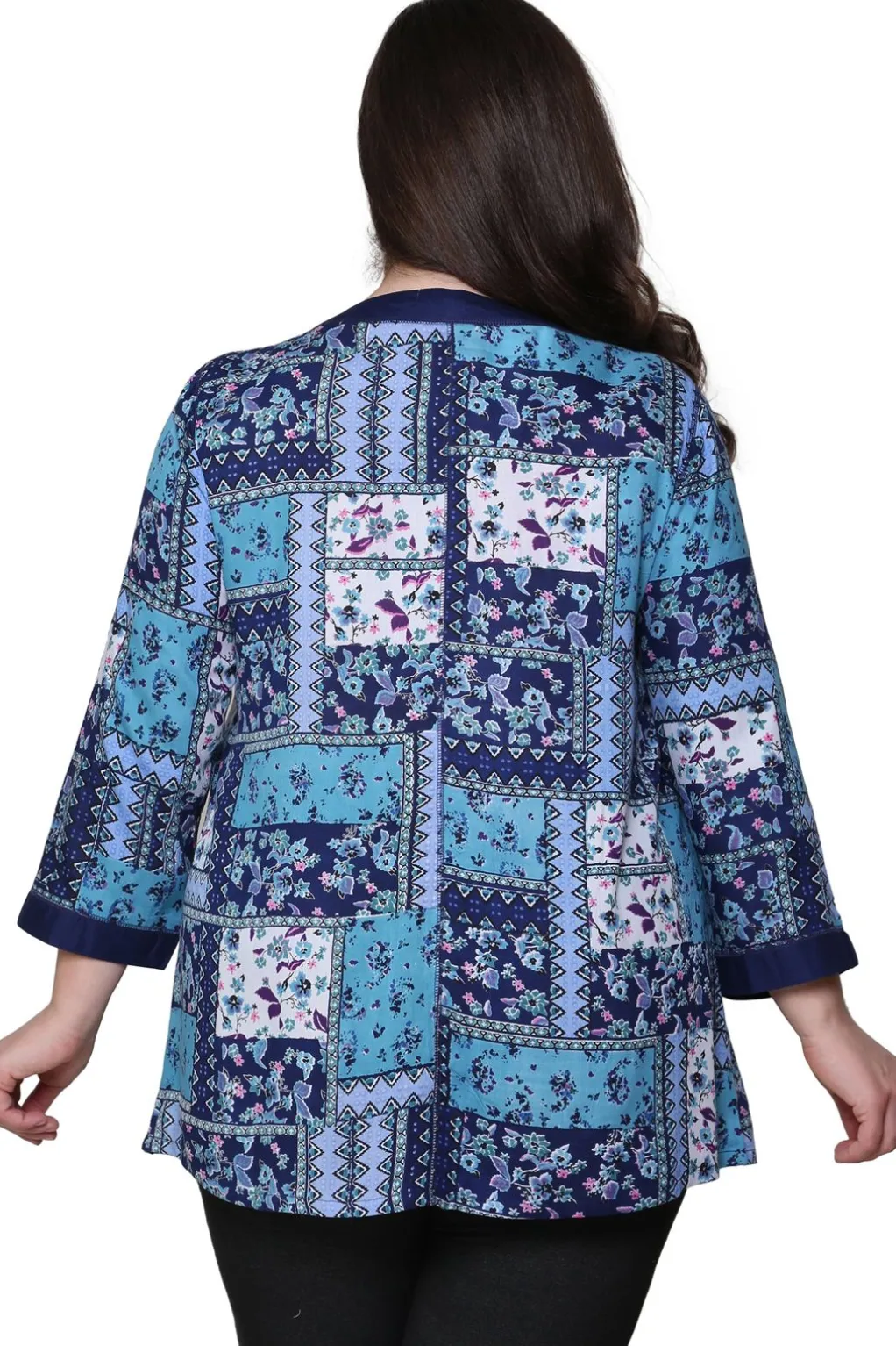 La Cera™ Plus Size La Cera Patchwork Top