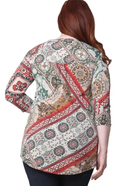 La Cera™ Plus Size La Cera Persian Paisley Print Tunic
