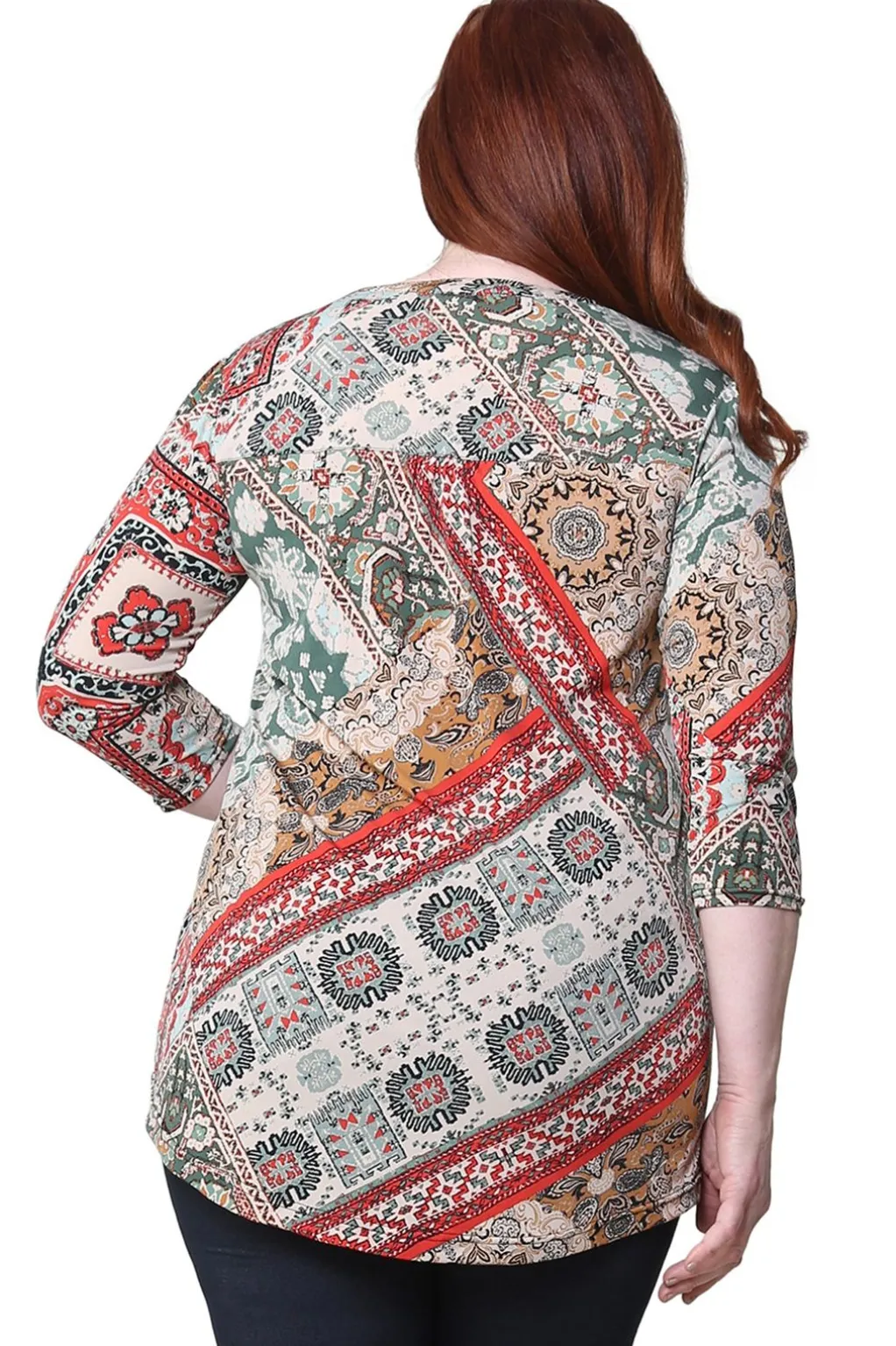 La Cera™ Plus Size La Cera Persian Paisley Print Tunic