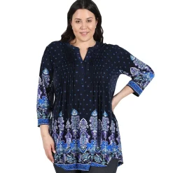 La Cera™ Plus Size La Cera Renaissance Paisley Print Tunic