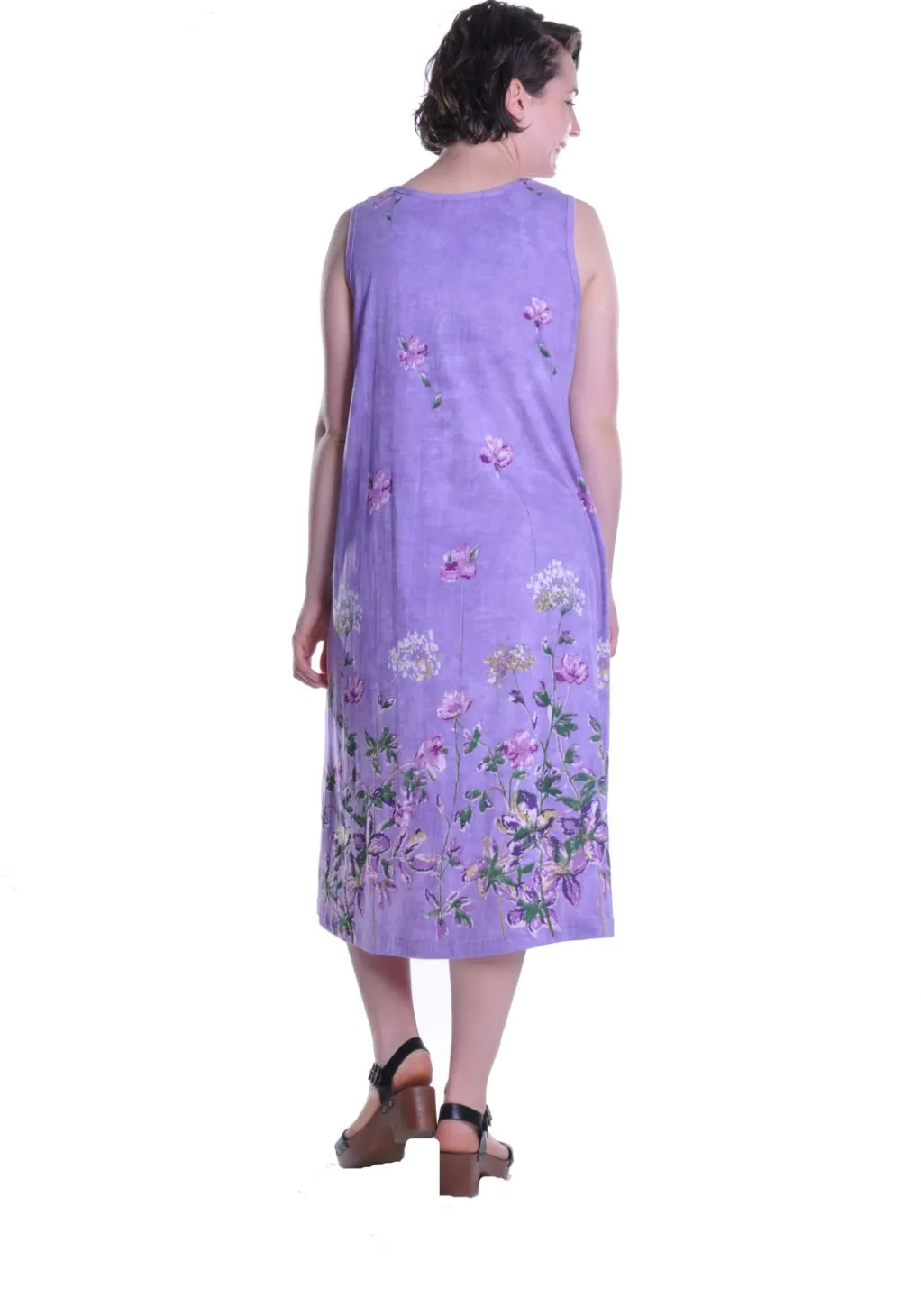La Cera™ Plus Size La Cera Sleeveless Printed A-Line Cotton Jersey Knit Dress