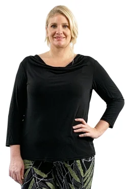 La Cera™ Plus Size La Cera Solid Cowl Neck Top