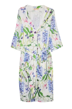 La Cera™ Plus Size Long Floral Satin Robe