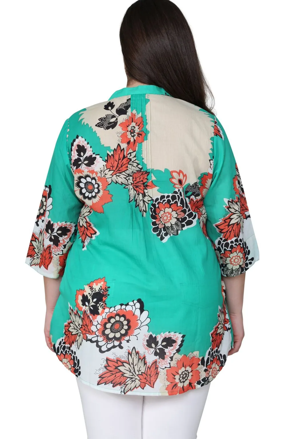La Cera™ Plus Size Pop Art Floral Release Print Tunic