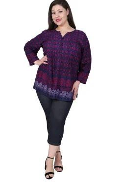 La Cera™ Plus Size Rayon Print Tunic