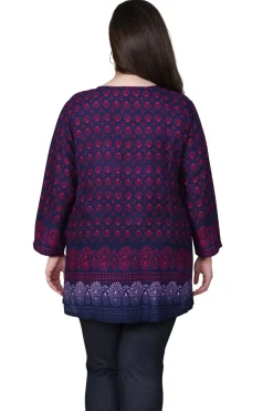 La Cera™ Plus Size Rayon Print Tunic