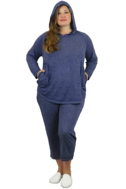 La Cera™ Plus Size Soft & Supple 2-Piece Hooded Knit Sweatpants Set