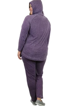 La Cera™ Plus Size Soft & Supple 2-Piece Hooded Knit Sweatpants Set