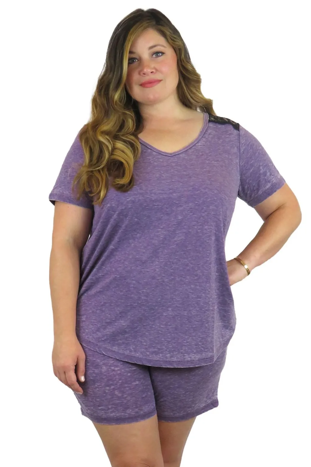 La Cera™ Plus Size Soft & Supple V-Neck Knit Top