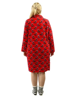 La Cera™ Plus Size Whimsical Skunk Flannel Night Shirt