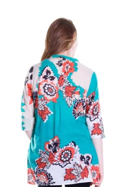 La Cera™ Pop Art Floral Release Print Tunic