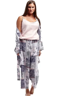 La Cera™ Rayon Navy And Printed Pjs