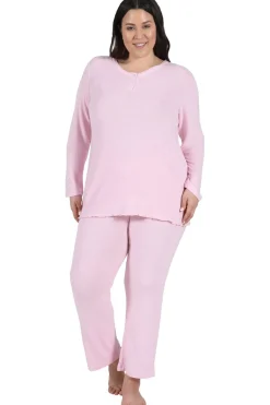 La Cera™ The Comfort Collection Plus Size Snap Pj Set