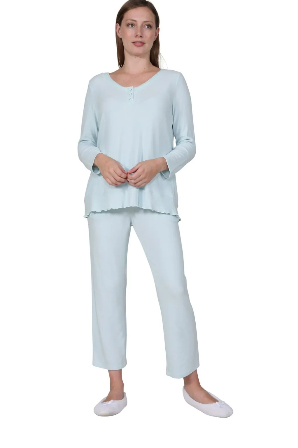 La Cera™ The Comfort Collection Snap Pj Set