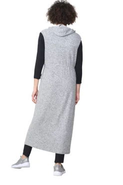 La Cera™ The Sleeveless Long Zip Hoodie - Plus Size