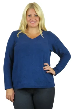 La Cera™ V-Neck Comfort Collection Long Sleeve Top - Plus Size