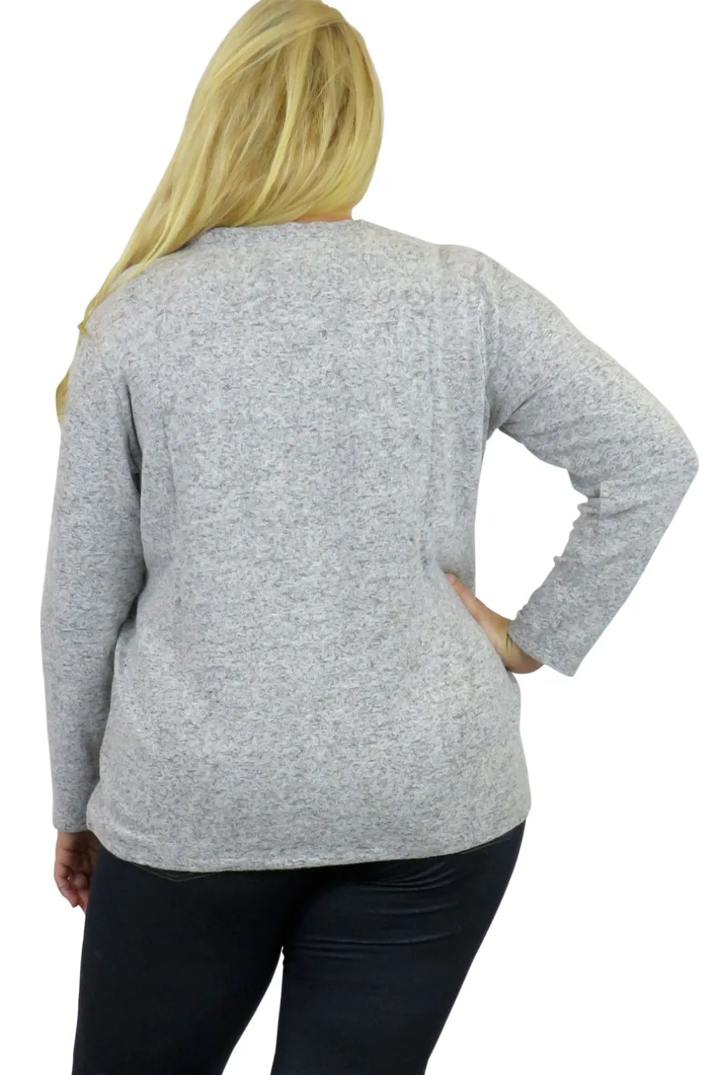 La Cera™ V-Neck Comfort Collection Long Sleeve Top - Plus Size