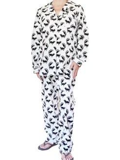 La Cera™ Whimsical Skunk Flannel Pajamas Set