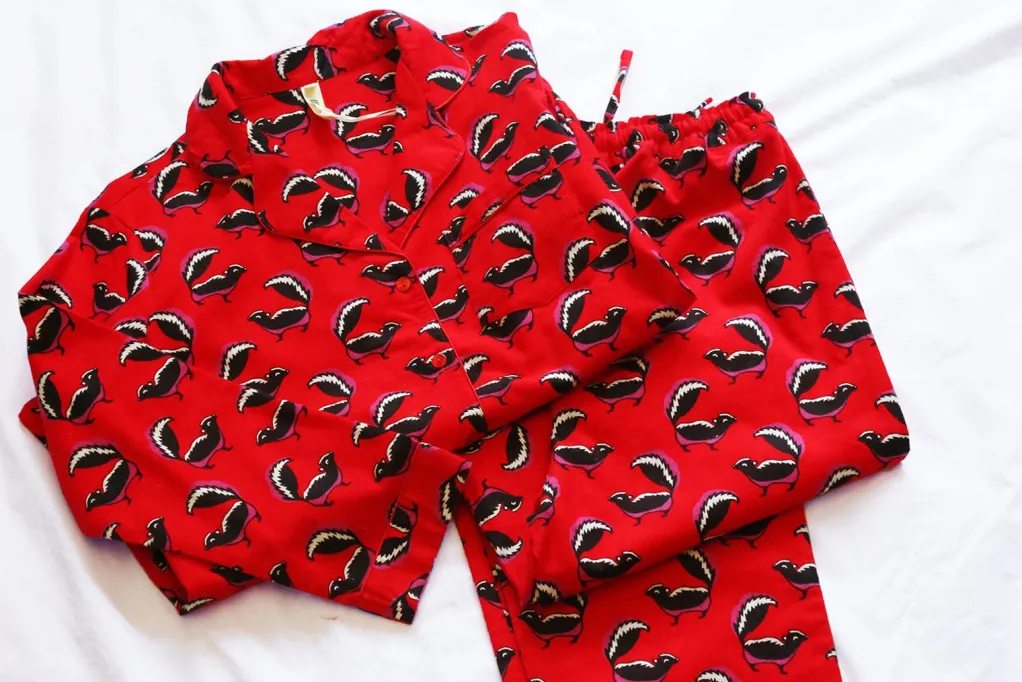 La Cera™ Whimsical Skunk Flannel Pajamas Set