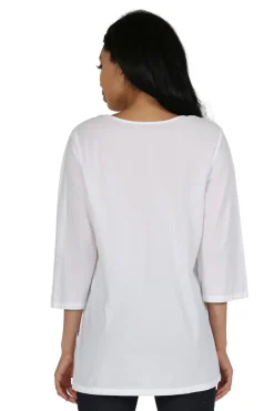 La Cera™ White Floral Embroidered Top