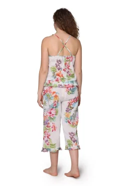 La Cera™ White Tropical Cotton Pajamas